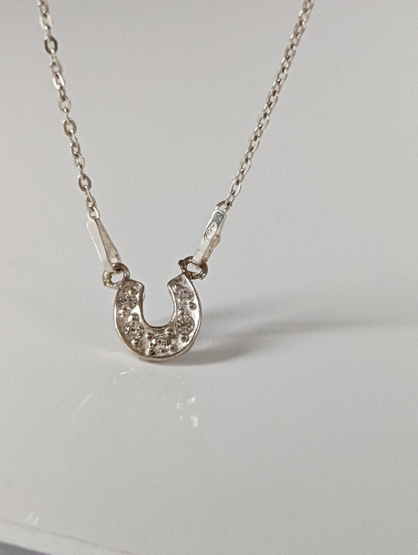 Silver Steed Crystal Horseshoe Necklace
