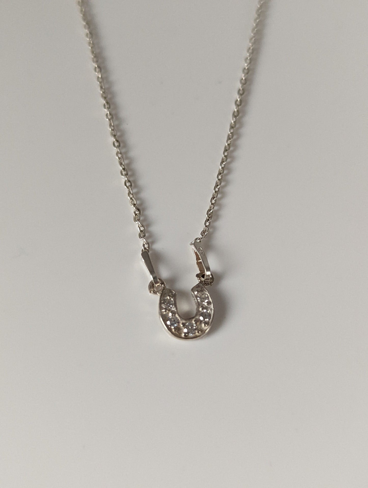 Silver Steed Crystal Horseshoe Necklace