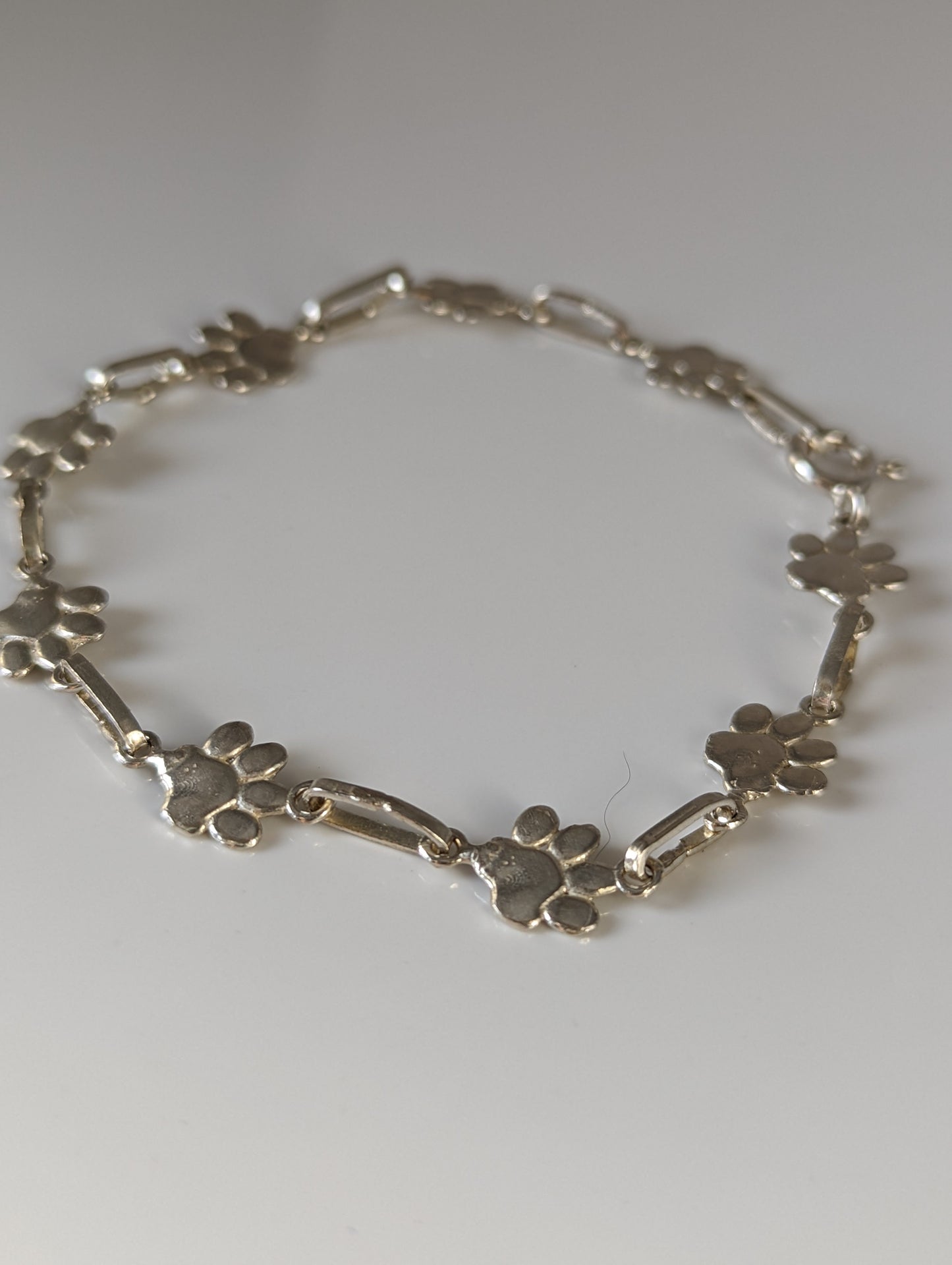 Silver Steed Paw Print Silver Bracelet
