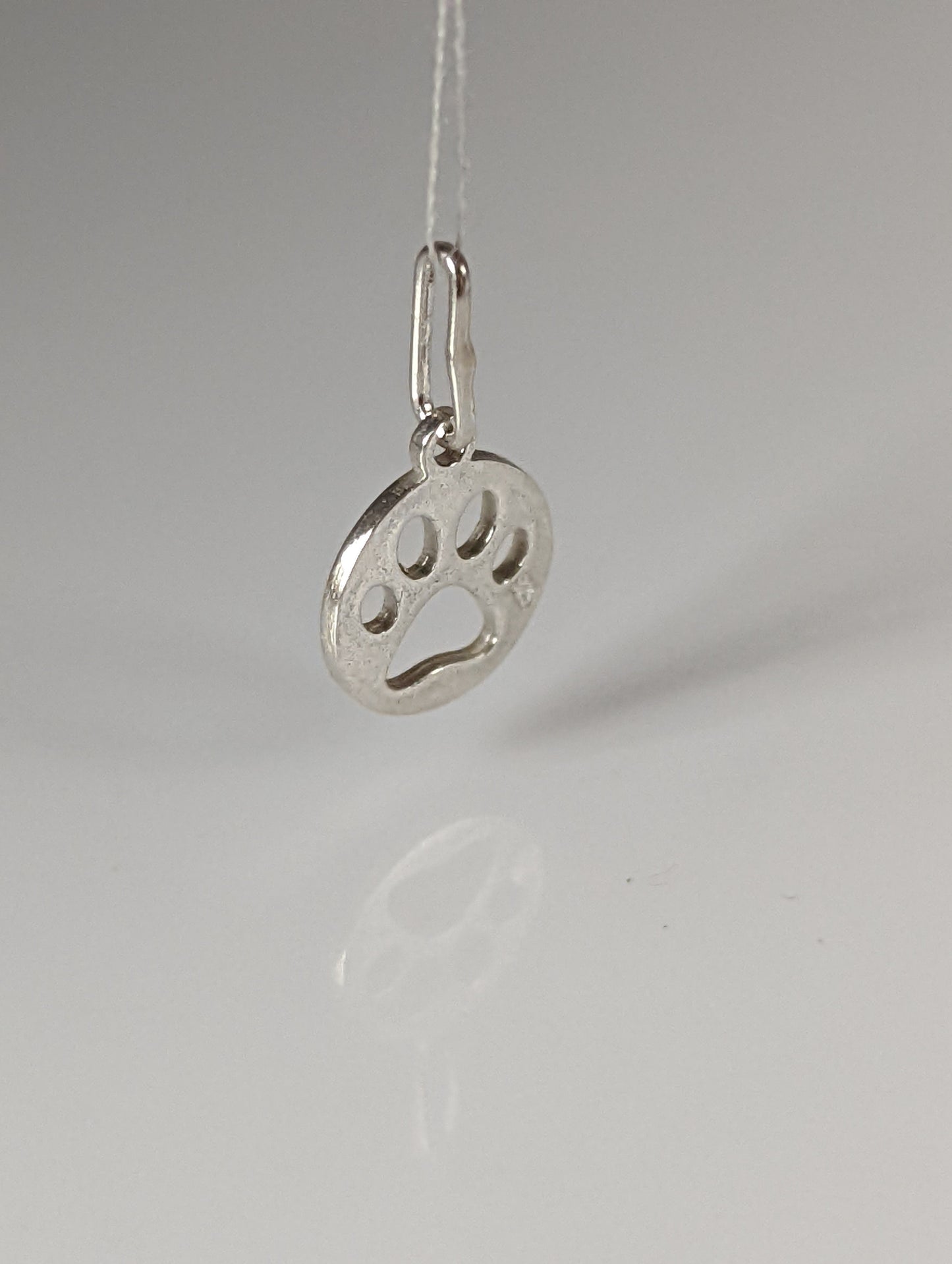 Silver Steed Round Paw Print Tag Silver Pendant