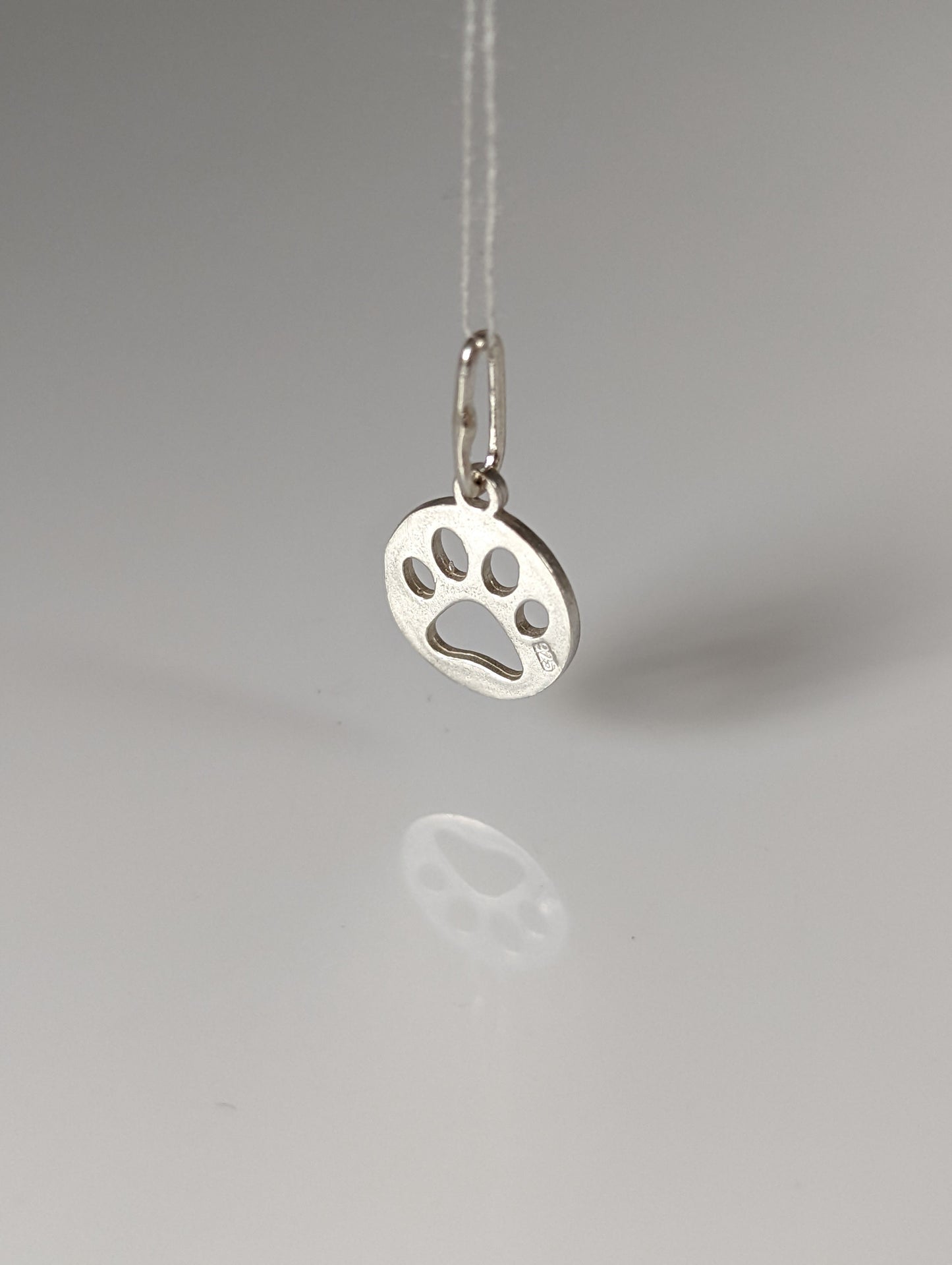 Silver Steed Round Paw Print Tag Silver Pendant