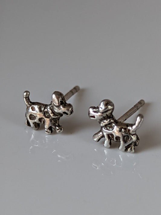 Silver Steed Dalmation Silver Stud Earrings