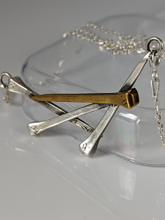 Silver Steed Elegant Hoof Nails Necklace