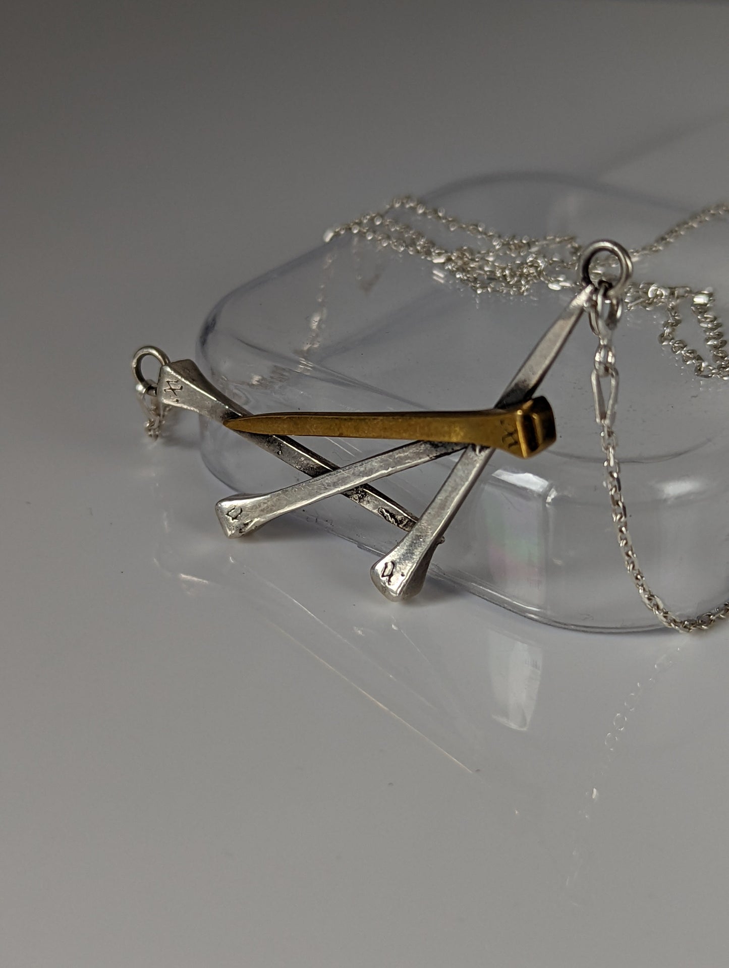 Silver Steed Elegant Hoof Nails Necklace