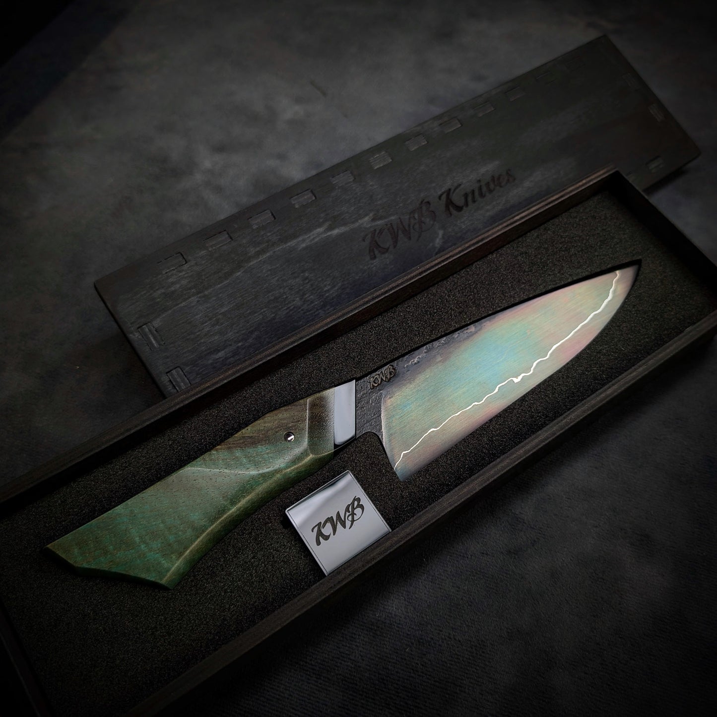 170mm Sea Blue Utility Knife | Handmade Kitchen Knives