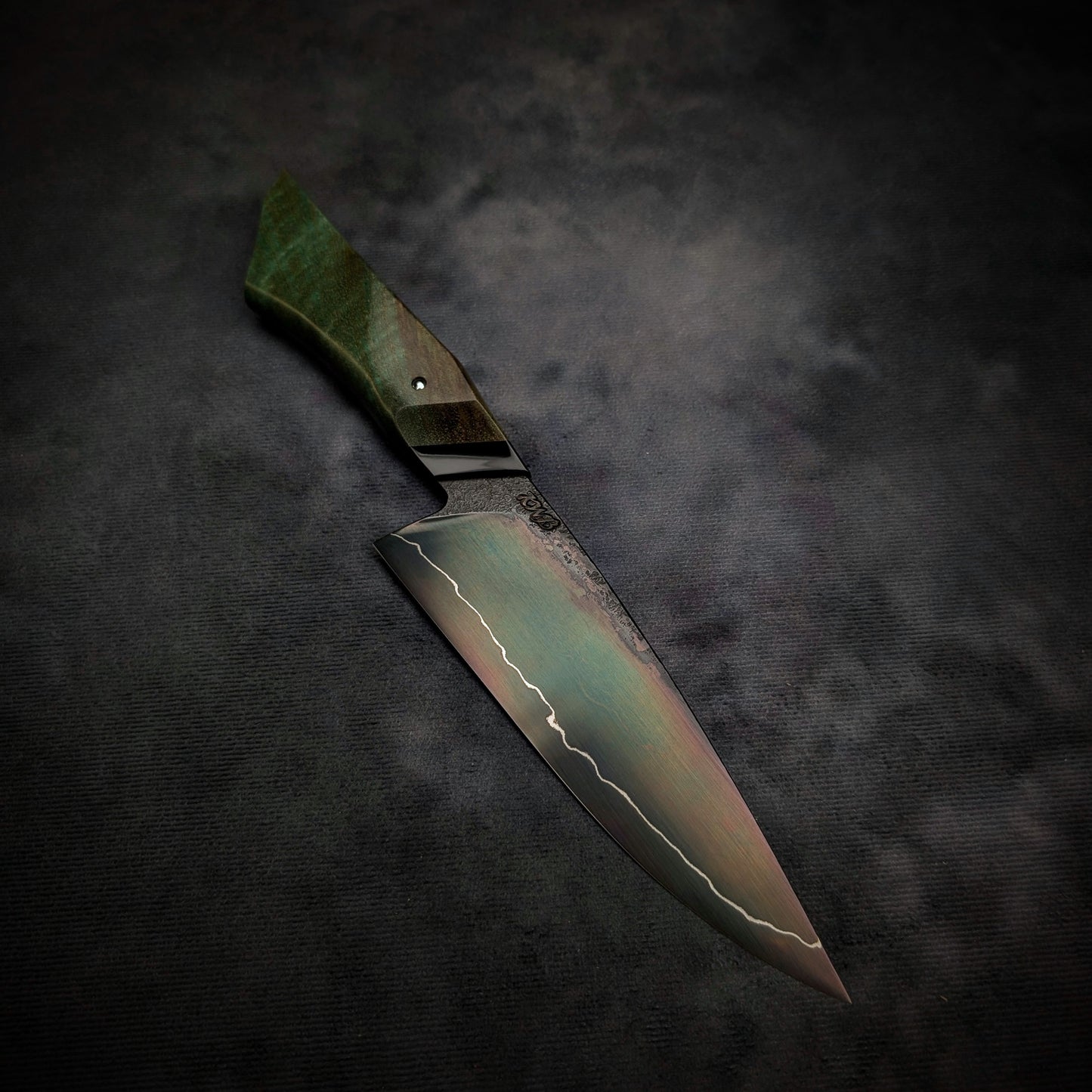 170mm Sea Blue Utility Knife | Handmade Kitchen Knives