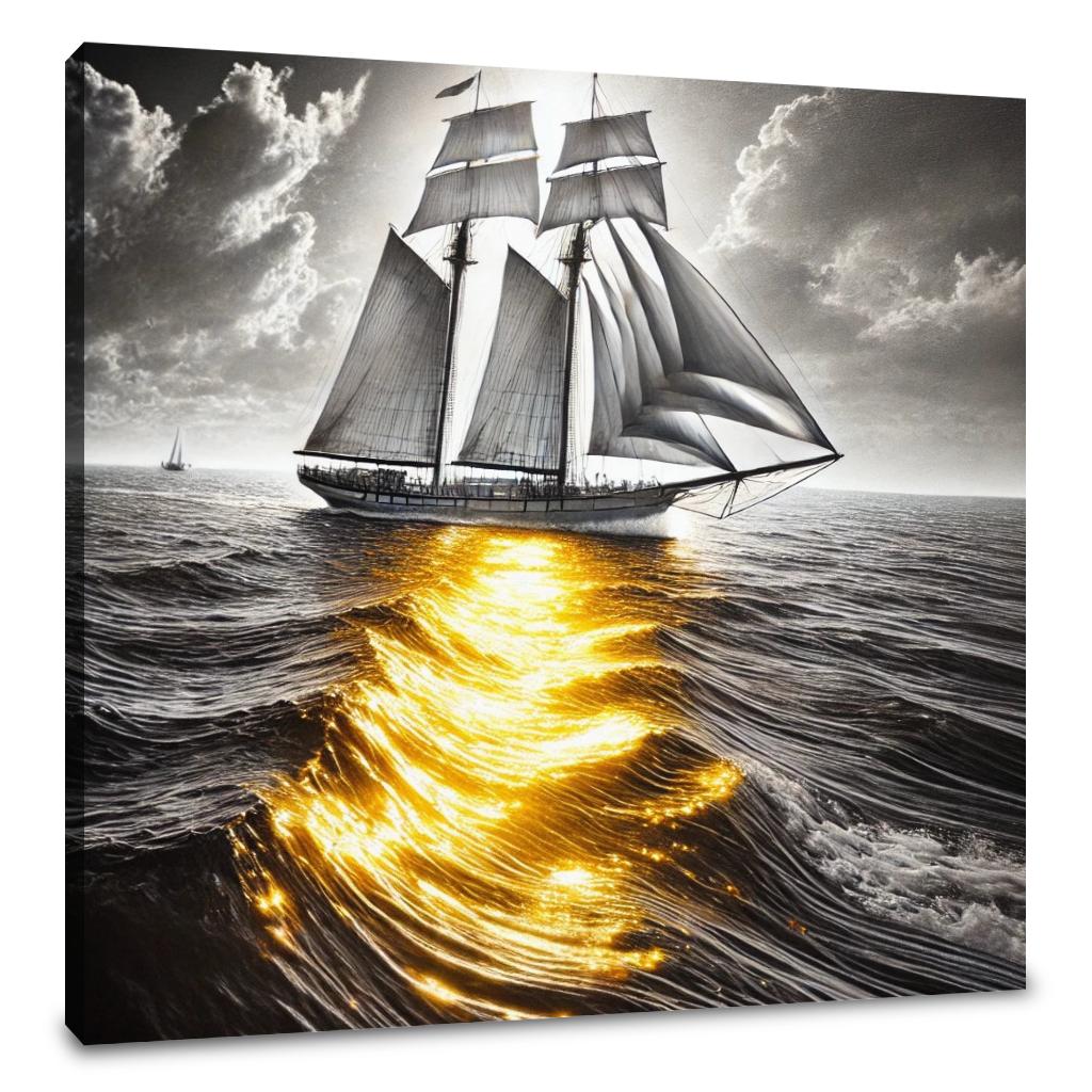 Golden Reflection Sailboat Canvas