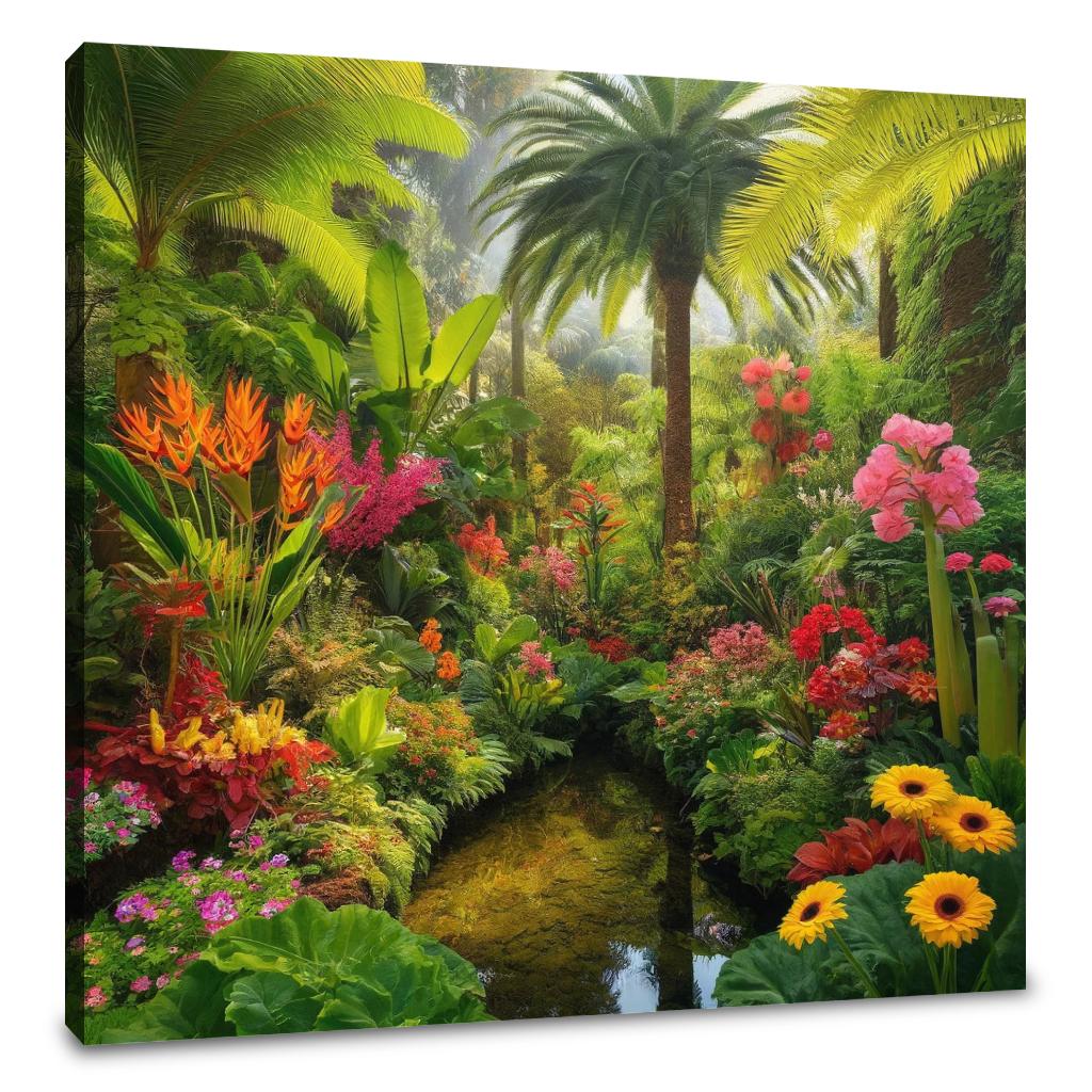 Tropical Garden Oasis Canvas
