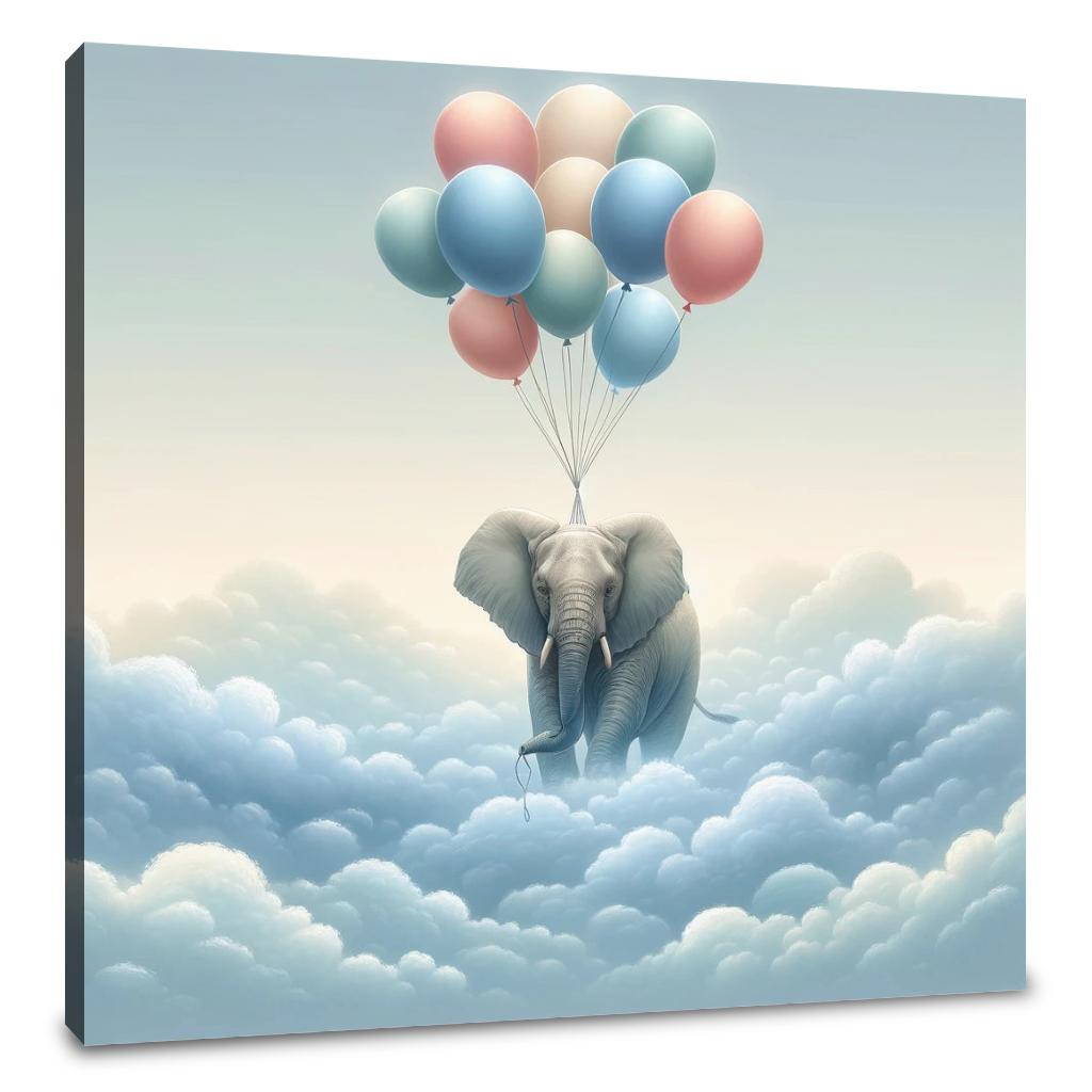 Elephant Aloft Canvas