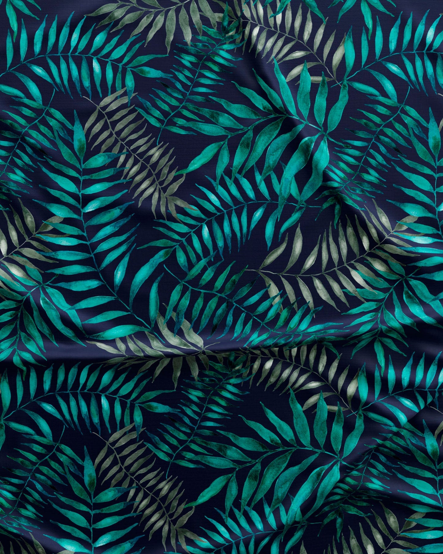 Women's Sleep Shirt - Palm Leaves Navy