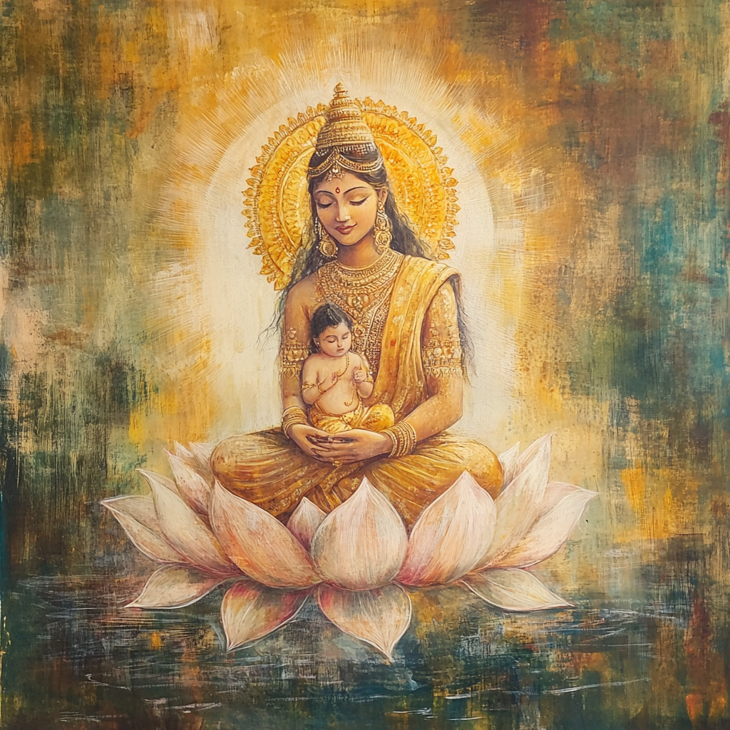 Parvati's Golden Embrace Canvas