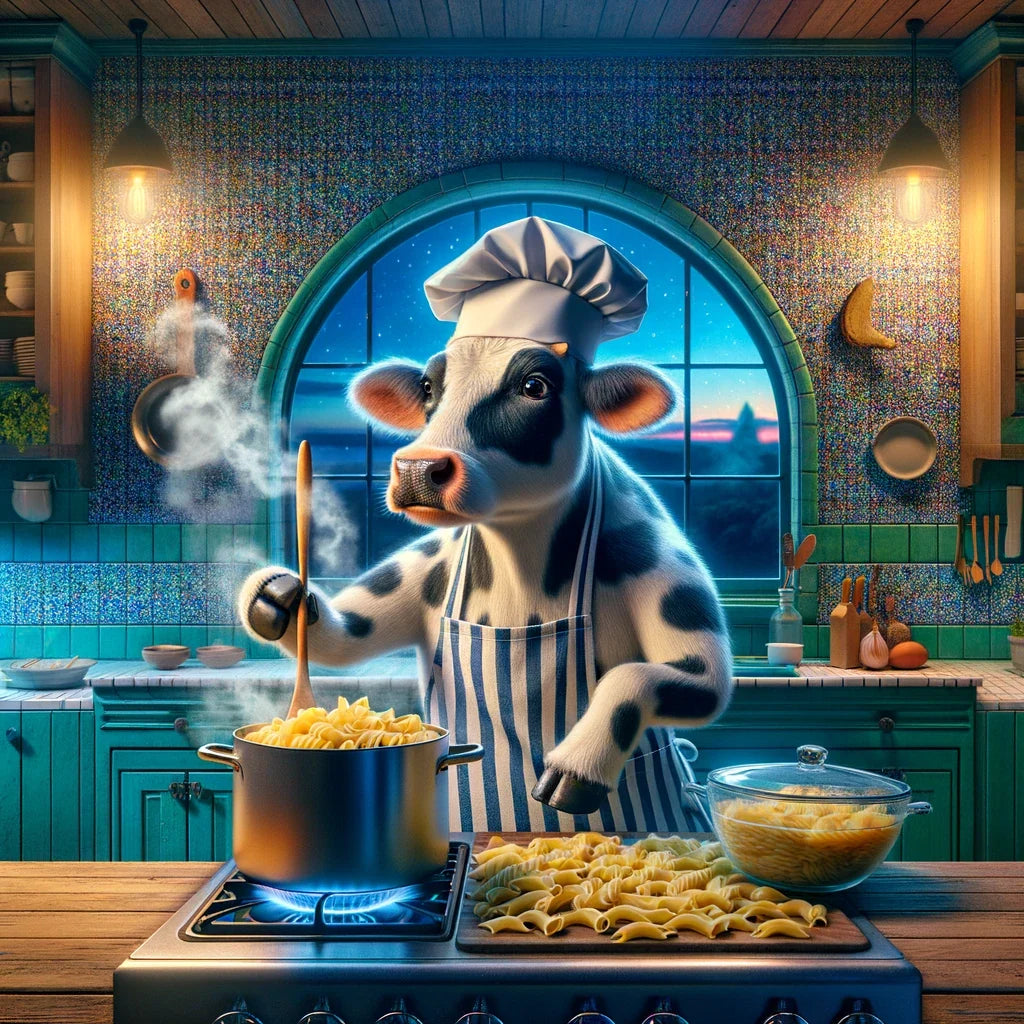 Pasta Chef Cow Canvas