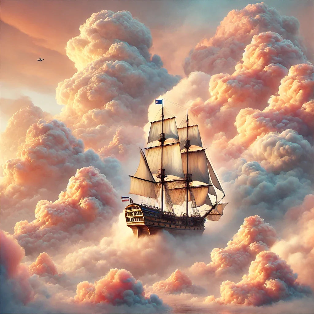 Pastel Dream Ship Canvas