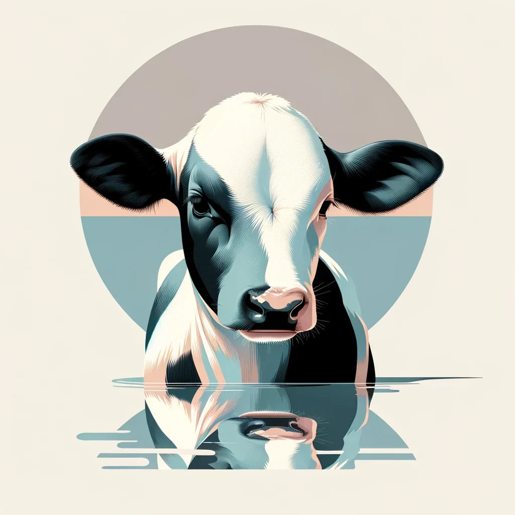 Pastel Modernist Cow Canvas
