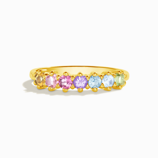 Pastel Rainbow Gemstone Eternity Ring in 18k Gold Vermeil