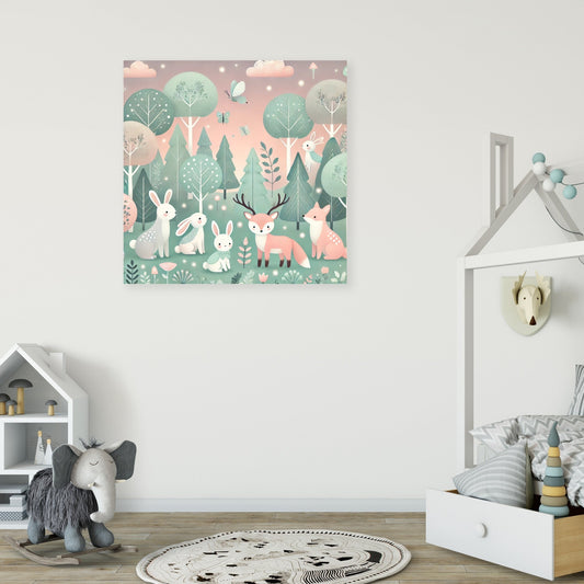 Pastel Woodland Canvas