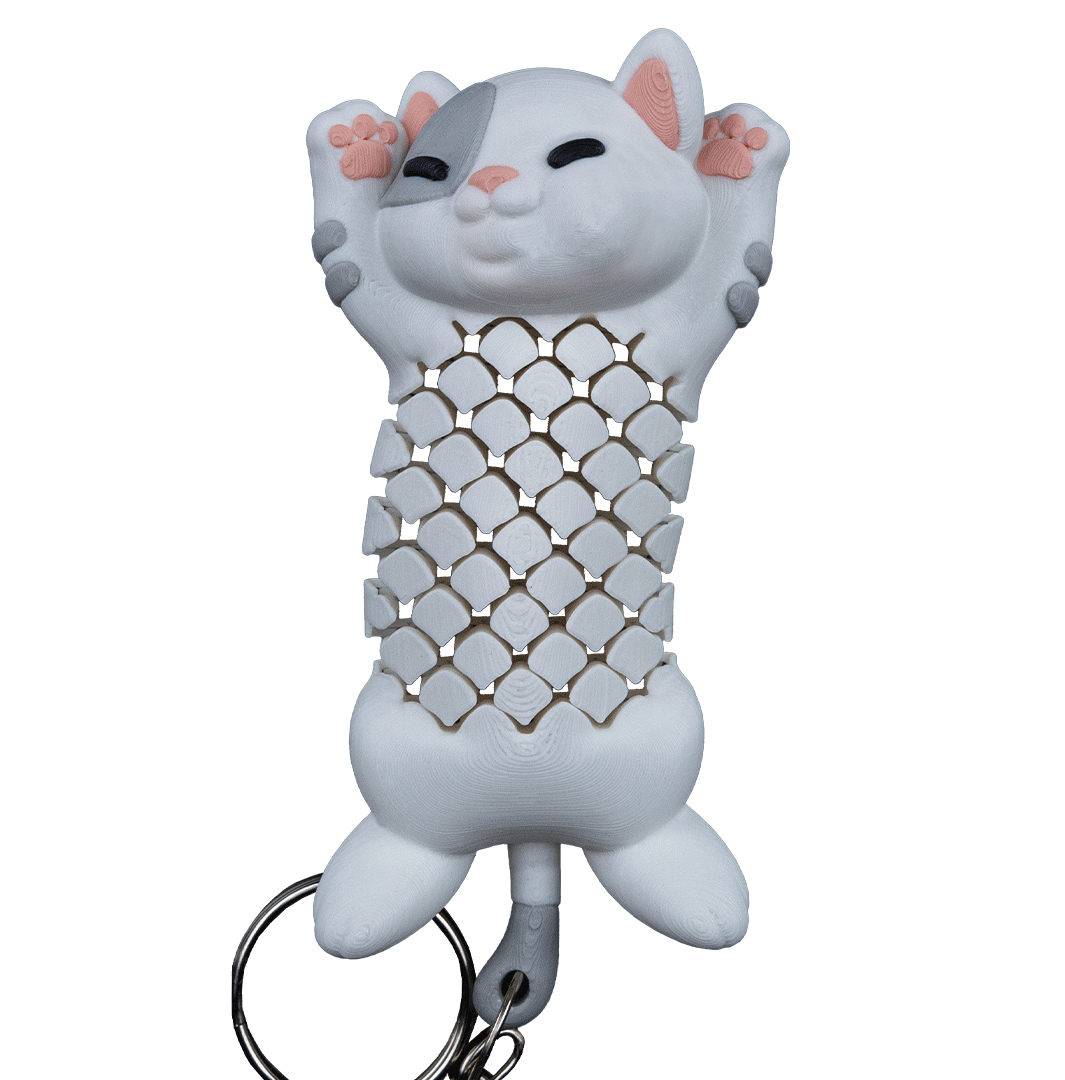 Pat The Cat Keychain | Flexi & Fidget Toy for Cat Lovers