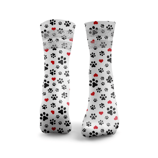 Paw Print Hearts Glitter Socks