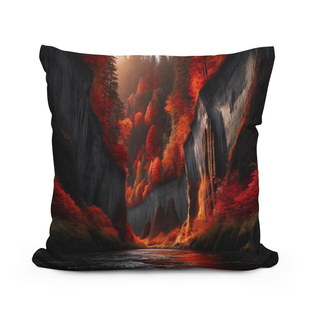 Autumn Canyon River Cotton Cushion