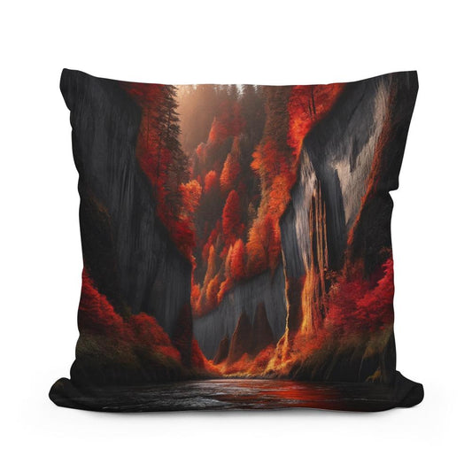 Autumn Canyon River Cotton Cushion