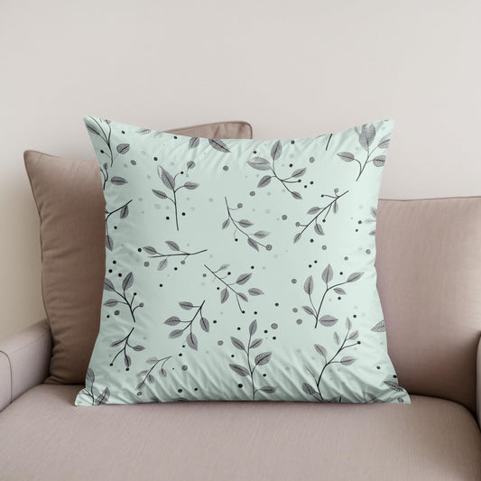 Mint Branches Cotton Cushion