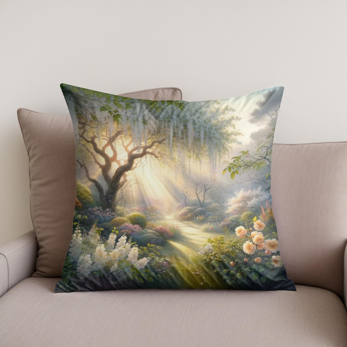 Spring's Dawn Serenity Cotton Cushion