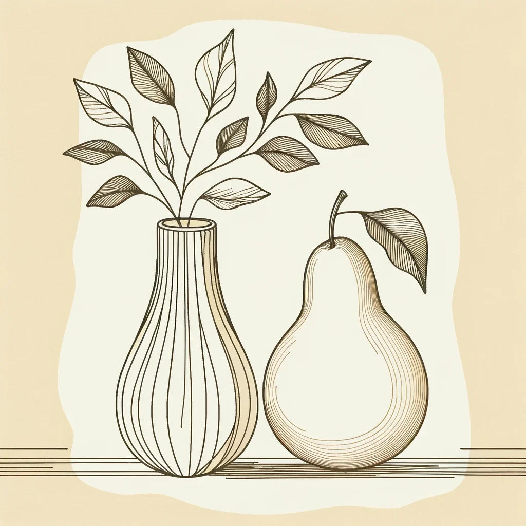 Pear and Vase Serenity Cotton Cushion