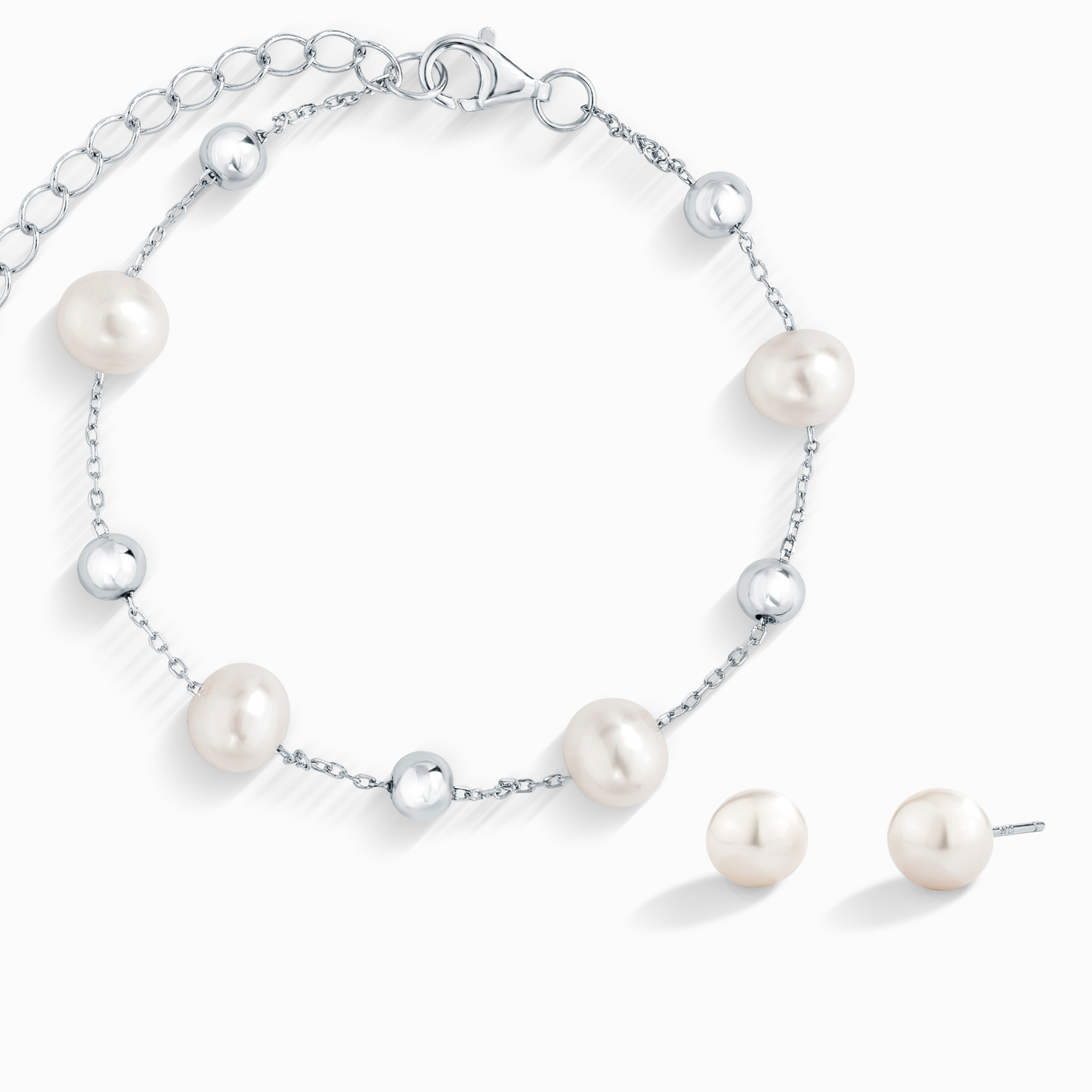 Pearl Everyday Jewellery Set in Sterling Silver
