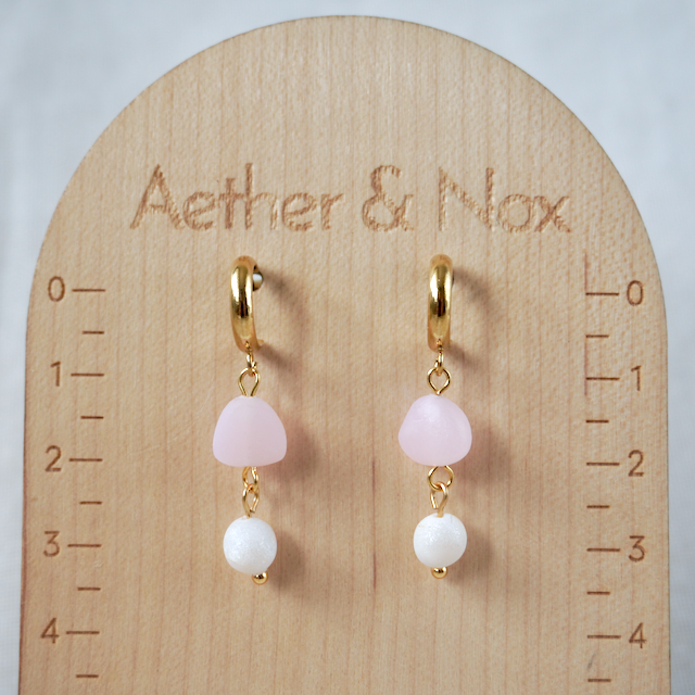 Terra Stud Huggie Duo Pebble