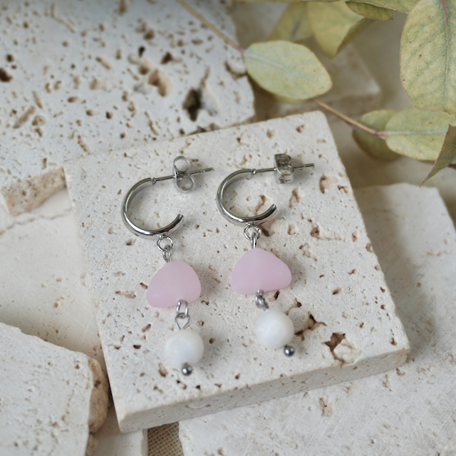 Terra Stud Huggie Duo Pebble