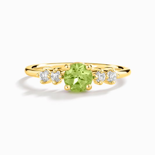 Peridot Five Stone Ring in 18k Gold Vermeil