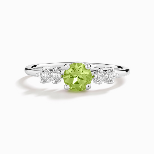 Peridot Five Stone Ring in Sterling Silver