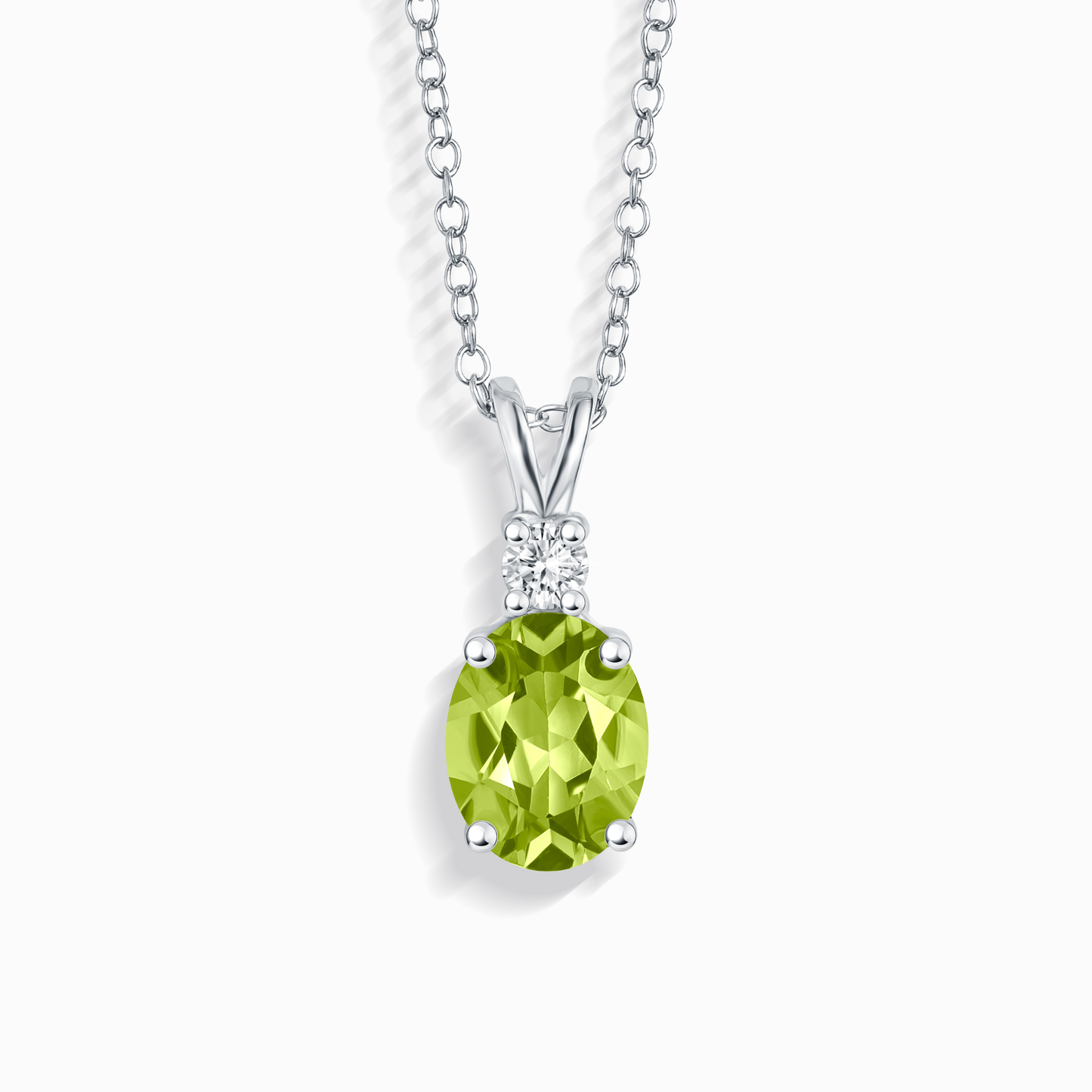 Peridot Pendant Necklace in Sterling Silver