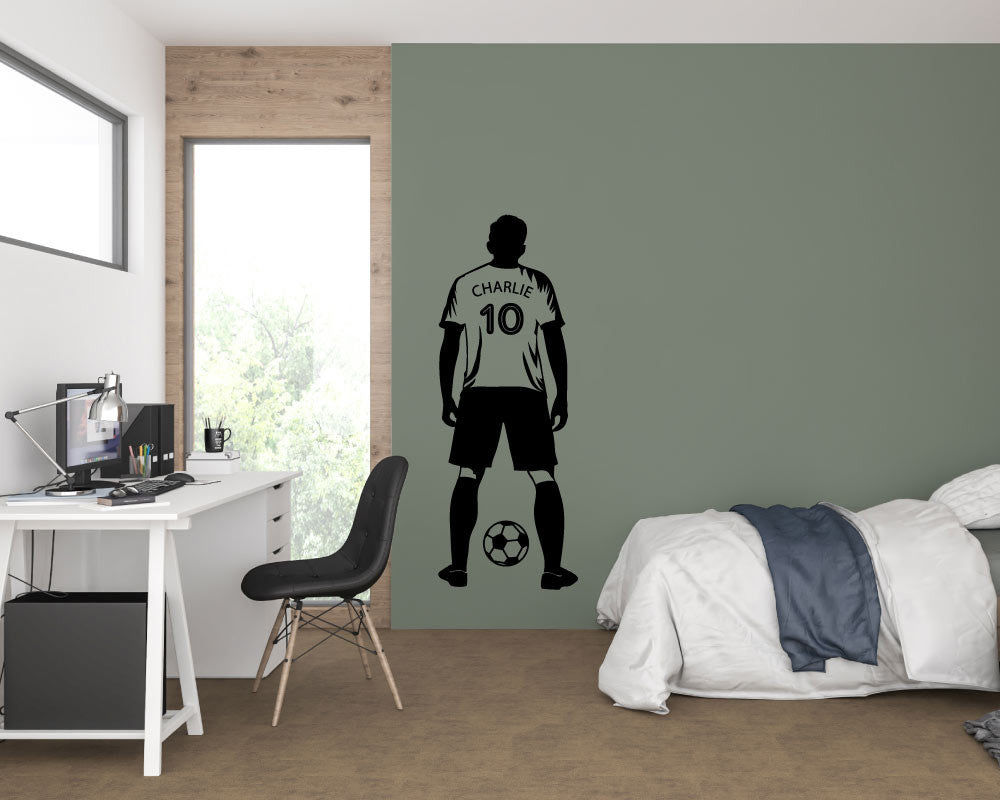 Personalised Footballer Wall Sticker Decal