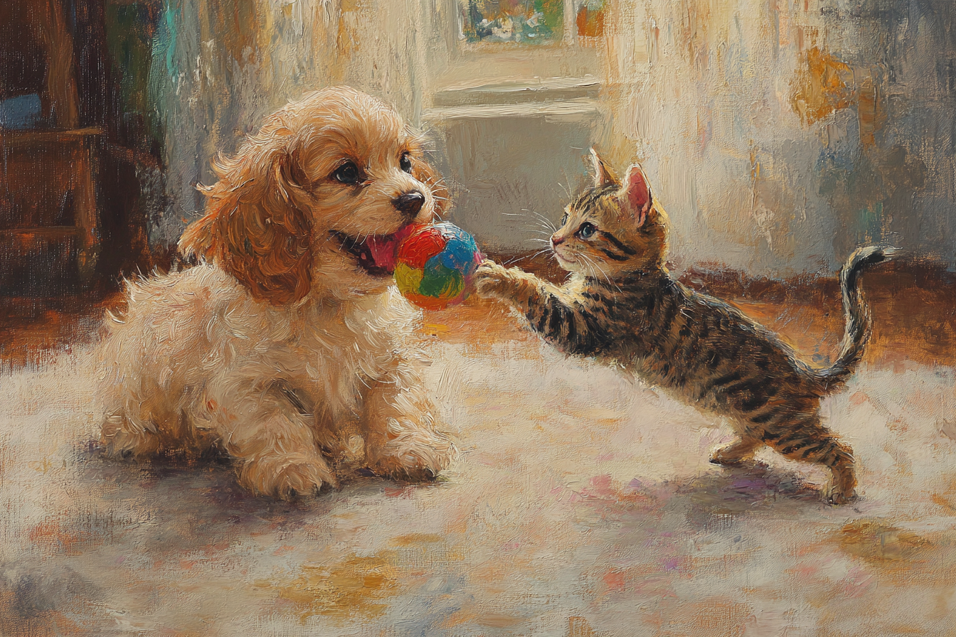 Pet Playful Moments Canvas