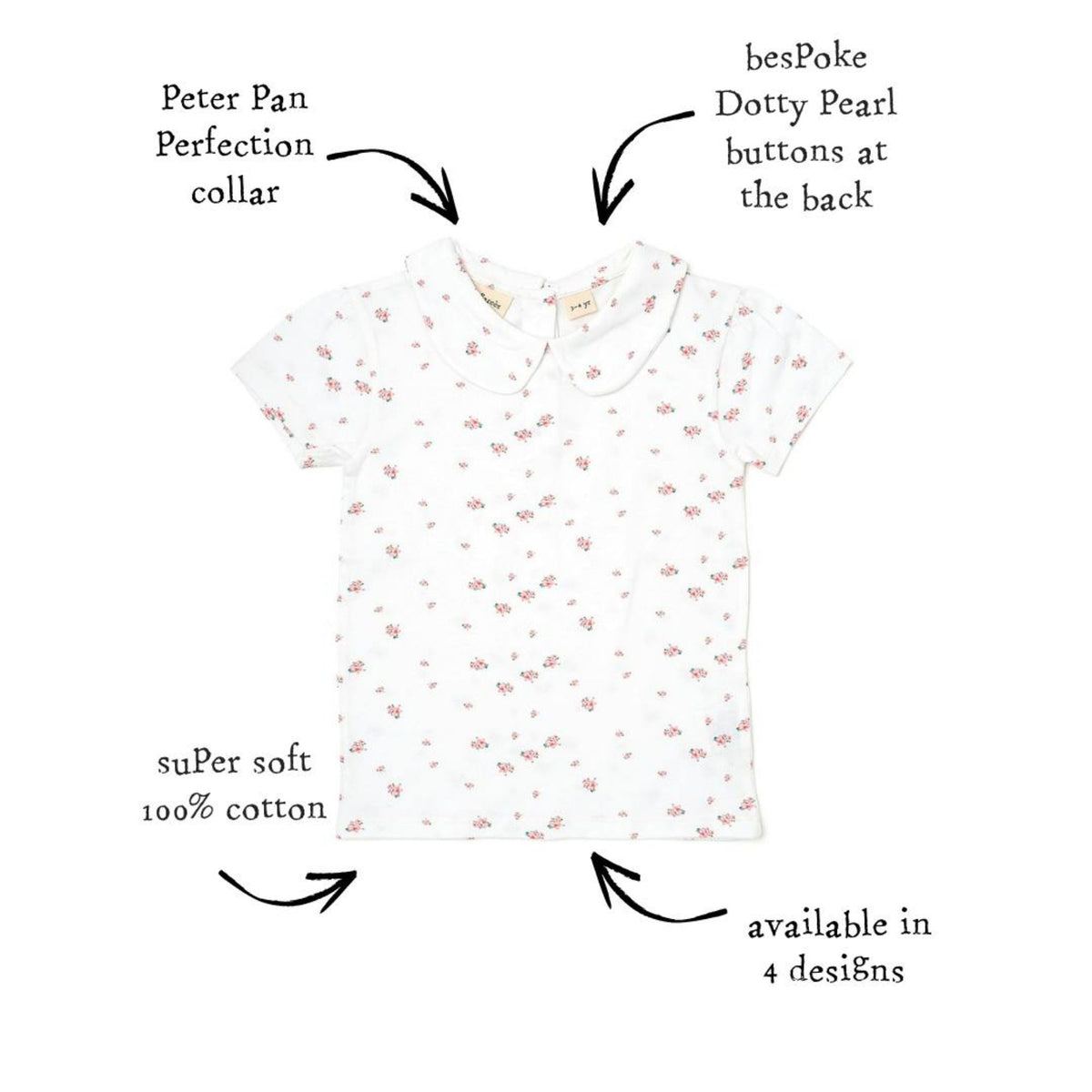 Peter Pan Short Sleeved T-Shirt - Floral