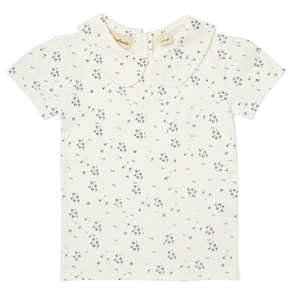 Peter Pan Short Sleeved T-Shirt - Purple Flower