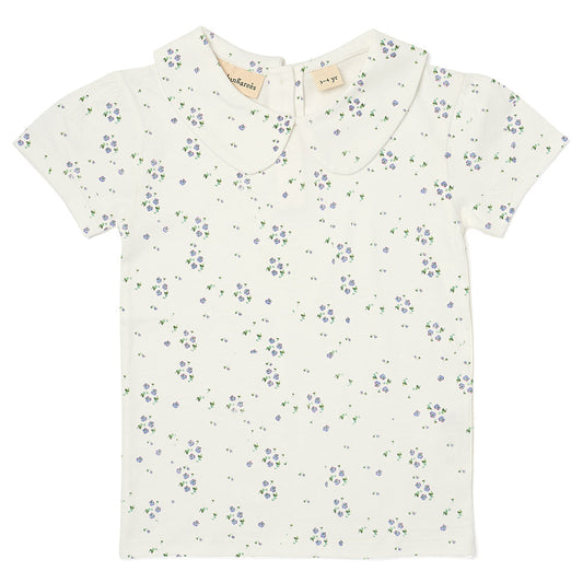 Peter Pan Short Sleeved T-Shirt - Purple Flower