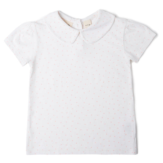 Peter Pan Short Sleeved T-Shirt - Pink Spot