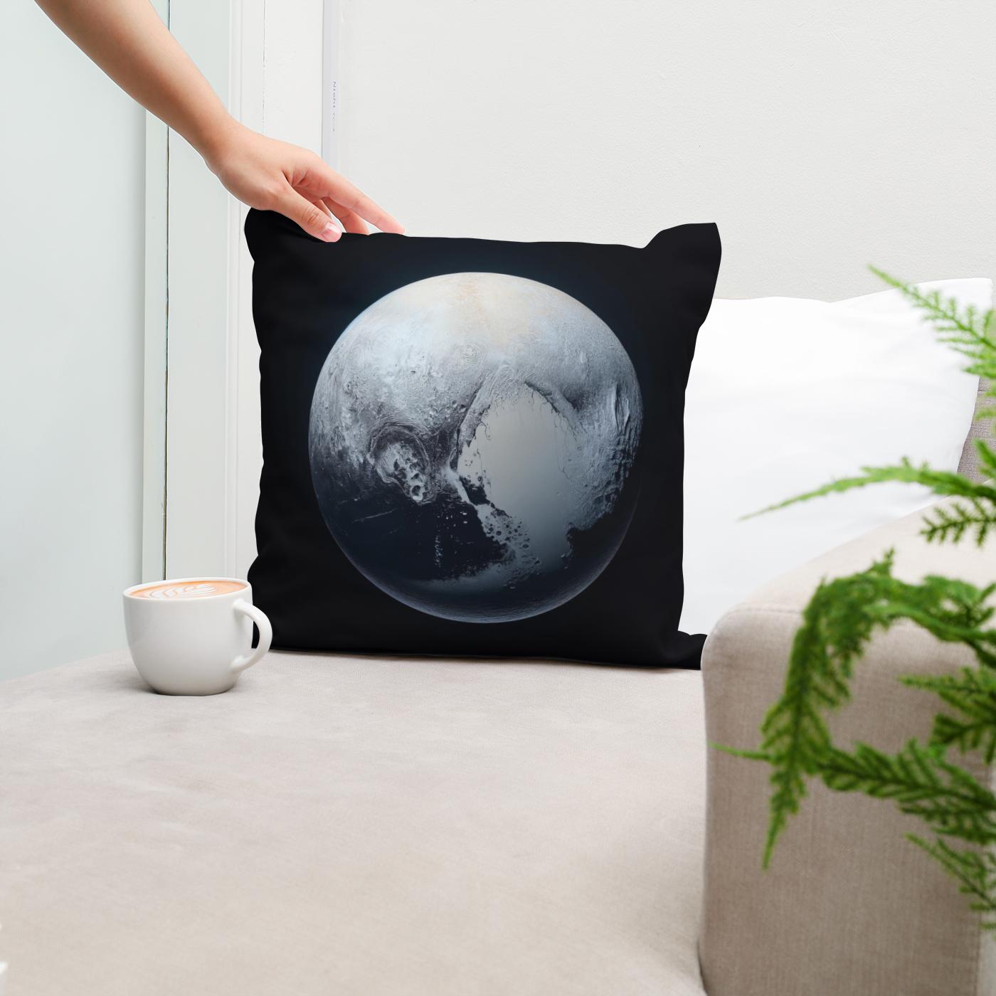 Pluto's Cosmic Isolation Cotton Cushion