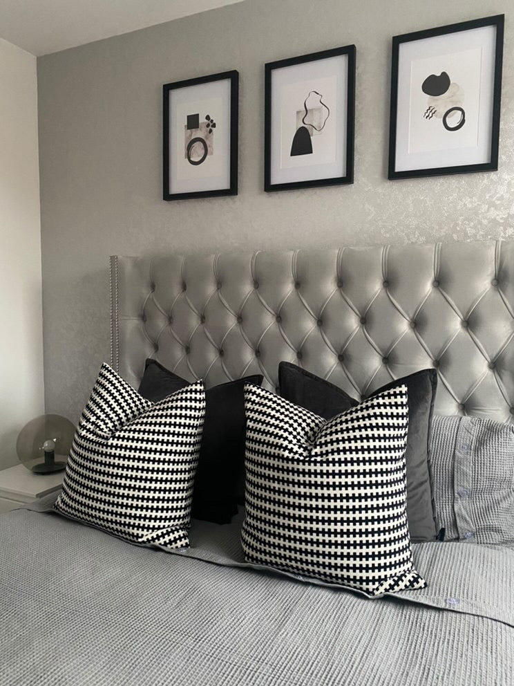 Silver Grey Black Abstract 4 Colour Shapes Home Wall Decor Print