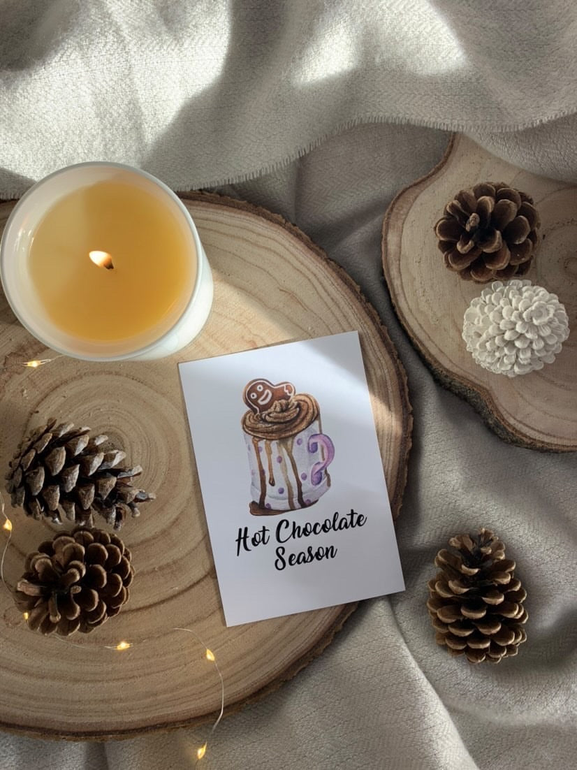 Hot Chocolate Season Gingerbread Winter Christmas Seasonal Wall Home Decor Print