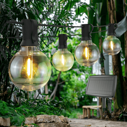 7.6M / 25FT LED Solar / USB Dual Power Festoon Globe String Lights