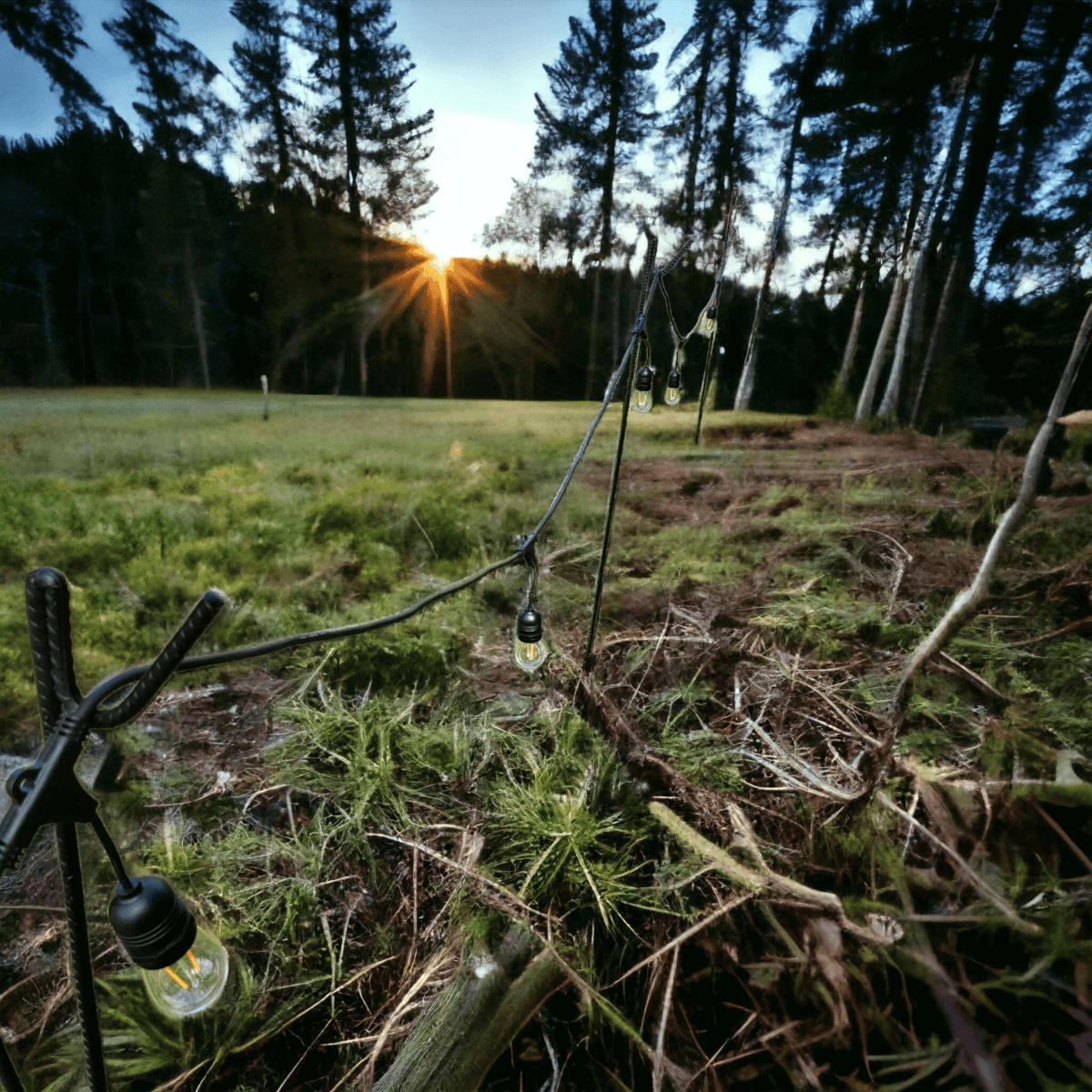 1.24m / 124cm Black Solid Metal Festoon Pole / Shepherds Hook