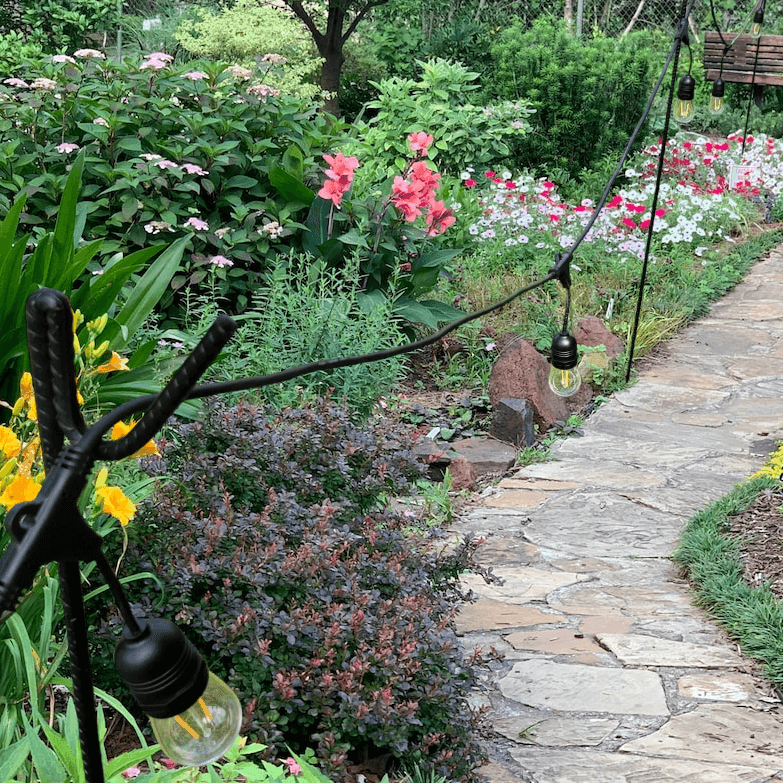 1.24m / 124cm Black Solid Metal Festoon Pole / Shepherds Hook