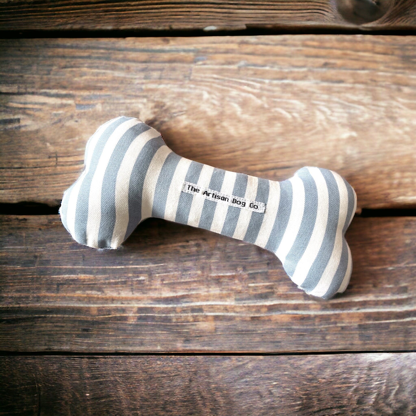 Handcrafted Toy Squeaky Dog Bone - choice of fabrics