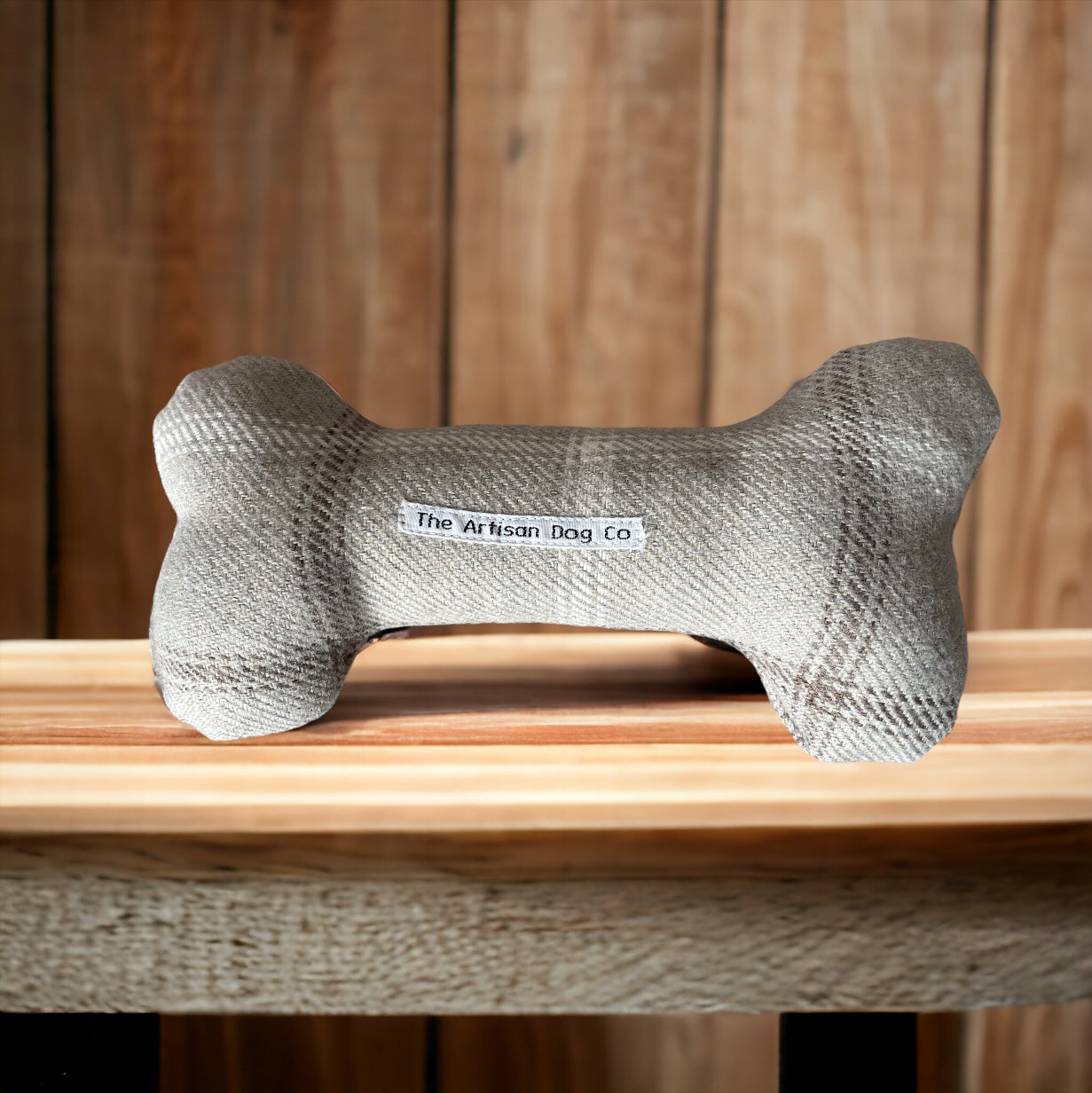 Handcrafted Toy Squeaky Dog Bone - choice of fabrics