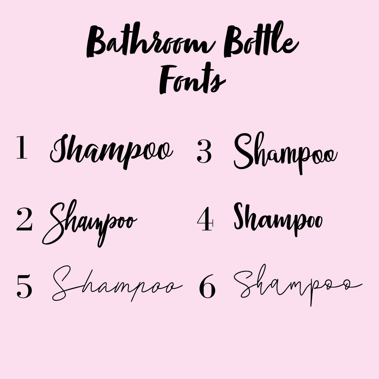 Personalised Font Bathroom Shampoo Conditioner Body Wash & Bubbles Sticker Set (No Bottles Included)