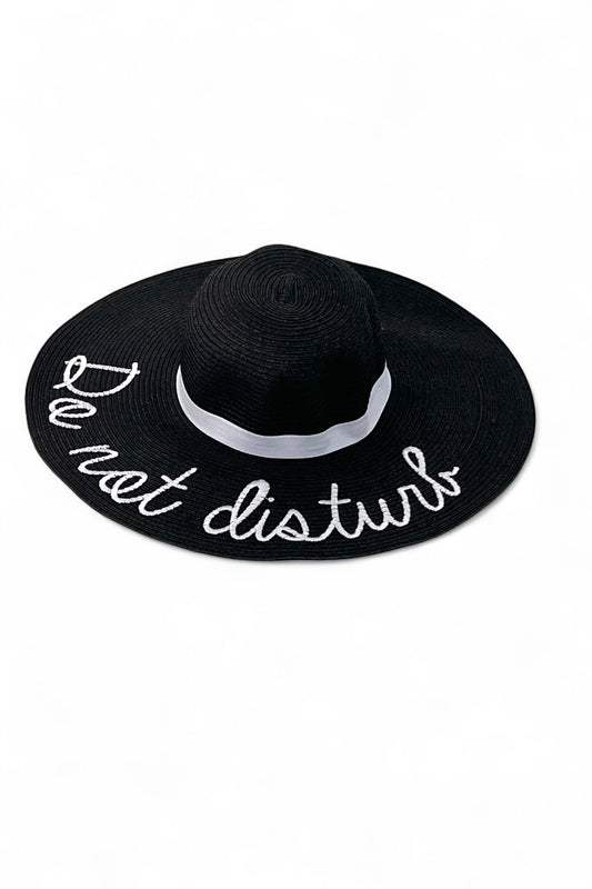 Do Not Disturb Embroidered Straw Hat