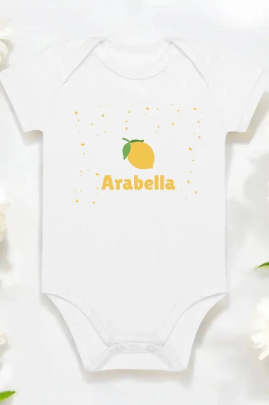 Custom Lemon Bodysuit In White